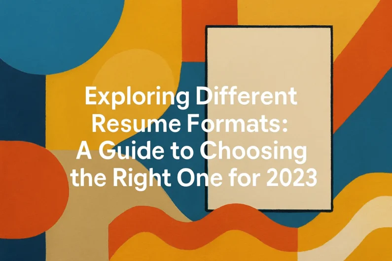 “Exploring Different Resume Formats: A Guide to Choosing the Right One for 2023”